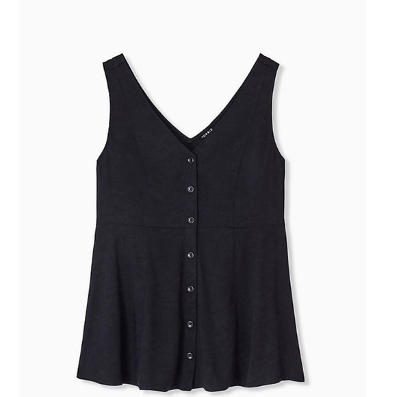 torrid Tops - 🎉HP💋JACQUARD BUTTON FRONT FIT/FLARE PEPLUM TANK